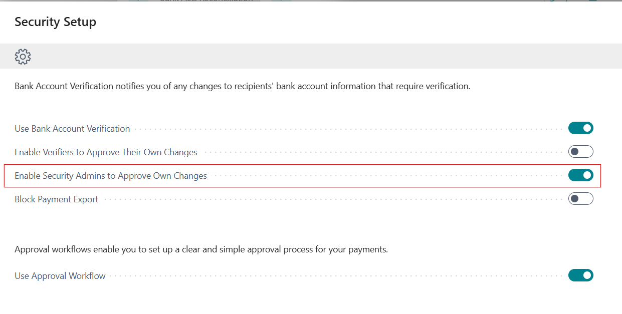 Set up security wizard