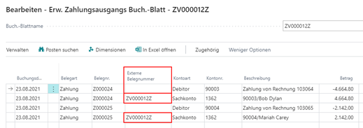 Externe Belegnummer