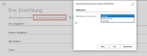 Währungswechselkurse importieren