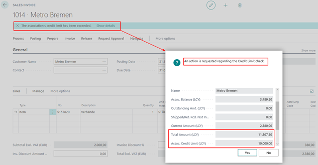 Credit Limit Notification Card