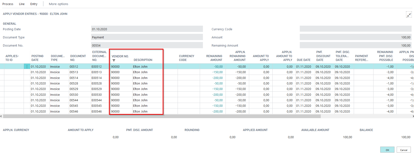 Standard Application Vendor 90000