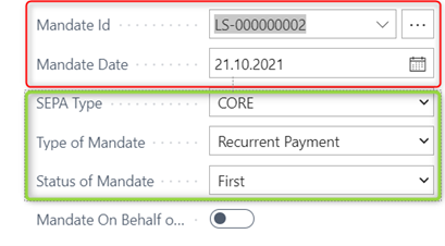 Mandate ID adjustments