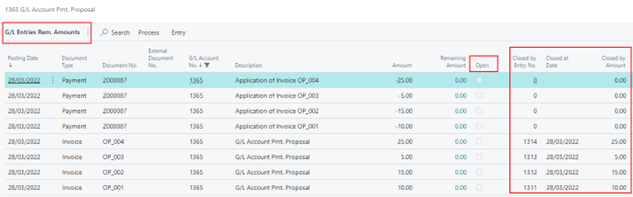 GL account payment proposal AUSGL1