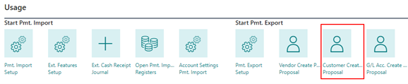 Role Center access Customer Payment Proposal