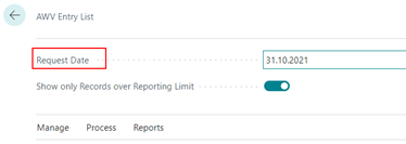 Reporting date