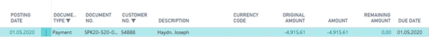 BC Standard Application Result