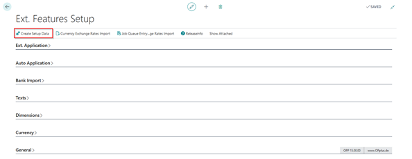 Create Setup Data