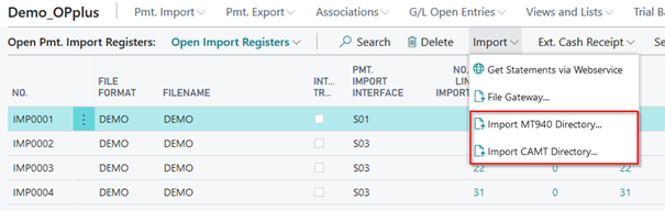 Import via directory action