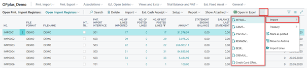 Import Via File from Register Actions