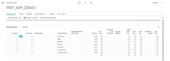 New CSV Port Lines