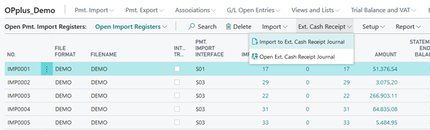 Transfer imported Lines Action