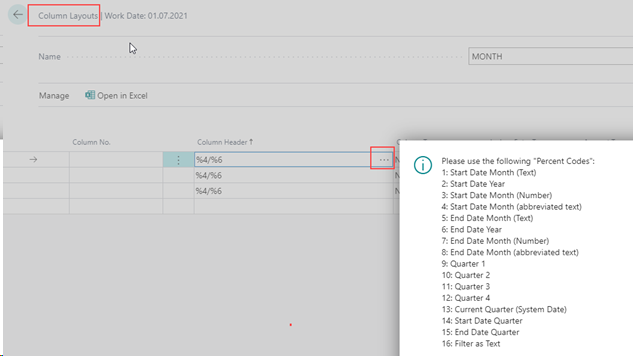 Column Layout codes