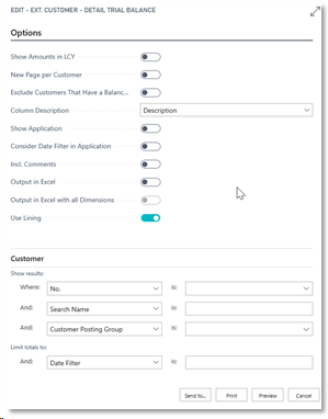 Ext. Cust. Detail Trial Balance Request Page