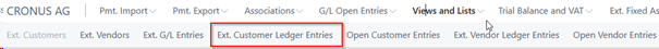 Ext. Customer Ledger Entries - Menu