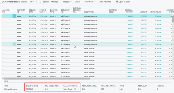 Ext. Customer Ledger Entries - Page