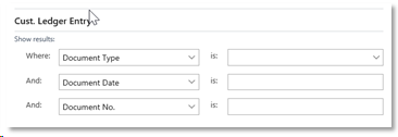 Customer Ledger Entry Tab