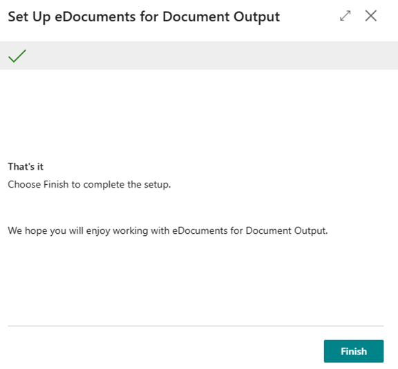 eDocuments setup guide, completed