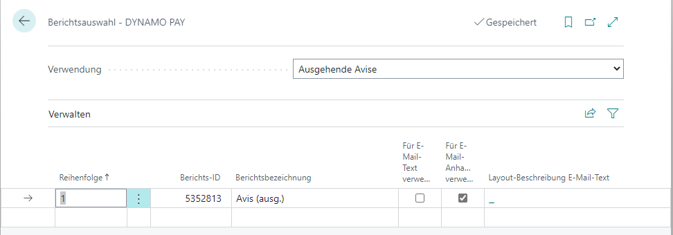 Berichtsauswahl-DYNAMO